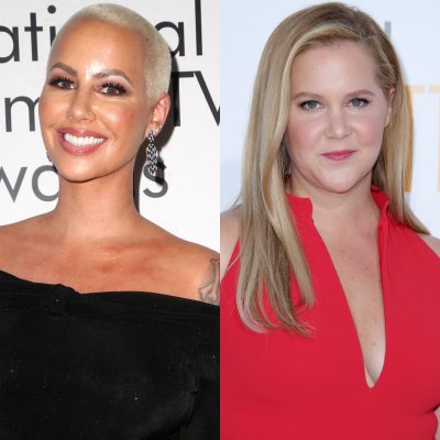 A Split Image of Amber Rose and Amy Schumer, Amber Rose Consoles Amy Schumer About Baby Weight