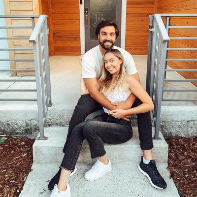 Brandi Cyrus and Her Unnamed South African Boyfriend Posing on a Set of Stairs 