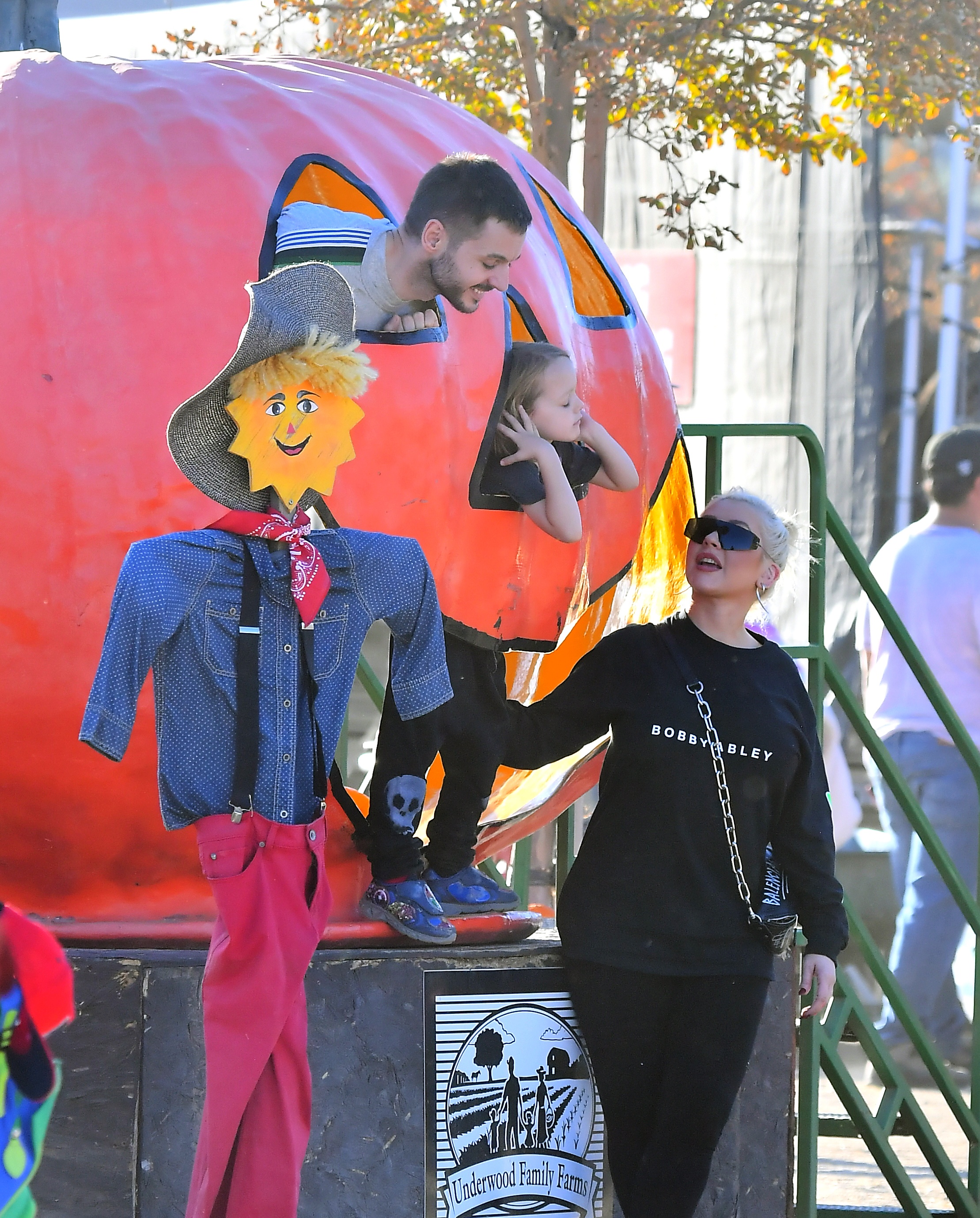 Christina Aguilera and husband Matthew Rutler at a pumpkin patch 2019