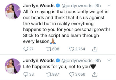 Jordyn Woods tweet