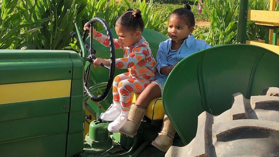 Dream Kardashian, Stormi Webster and True Thompson at a Pumpkin Patch With Kylie Jenner
