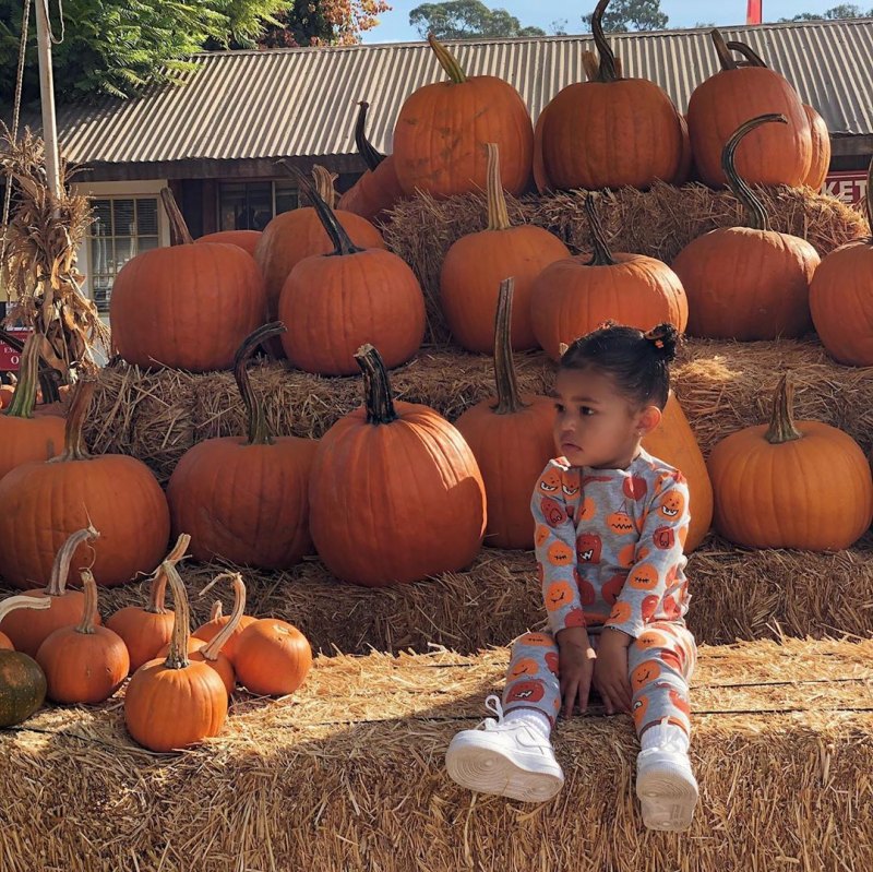 Dream Kardashian, Stormi Webster and True Thompson at a Pumpkin Patch With Kylie Jenner