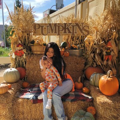 Dream Kardashian, Stormi Webster and True Thompson at a Pumpkin Patch With Kylie Jenner