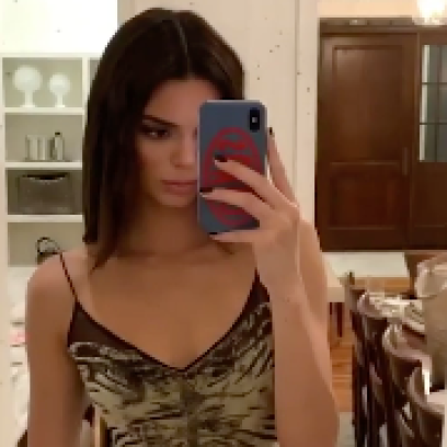 Kendall Jenner in a slinky velvet gown