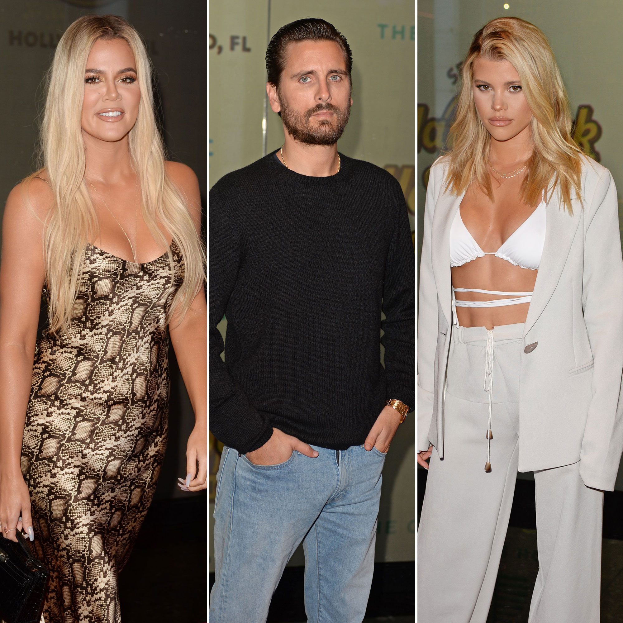 Khloé Kardashian, Scott Disick and Sofia Richie Sizzle in Florida Hard Rock Opening Scott Disick Black Shirt and Jeans