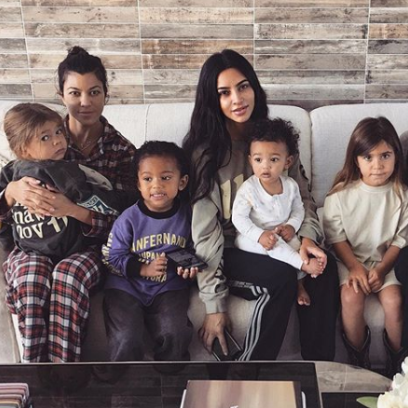 Kim and Kourtney Kardashians With Kids