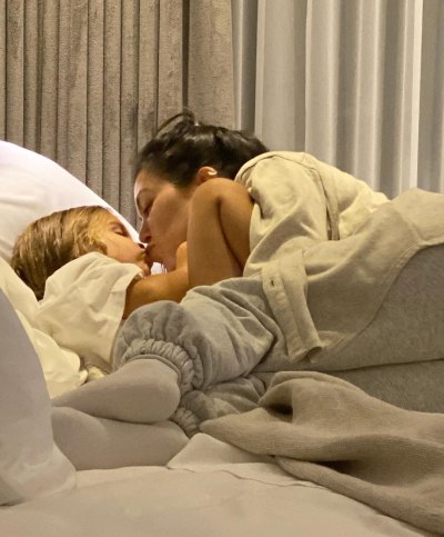 Kourtney Kardashian Sweetly Kisses Her 4-Year-Old Son Reign Disick While They Snuggle in Bed