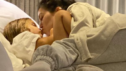 Kourtney Kardashian Sweetly Kisses Her 4-Year-Old Son Reign Disick While They Snuggle in Bed