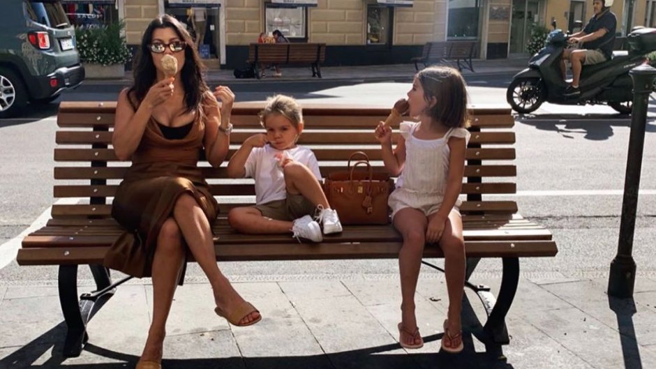 Kourtney Kardashian in Italy with Reign and Penelope Disick