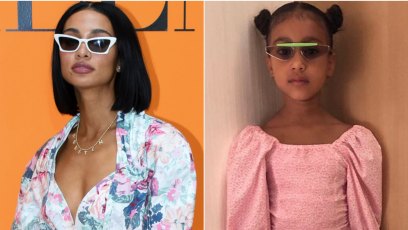 A Split Image of Kristen Noel Crawley and North West, Kristen Noel Crawley Gushes Over North West's Fashion Sense