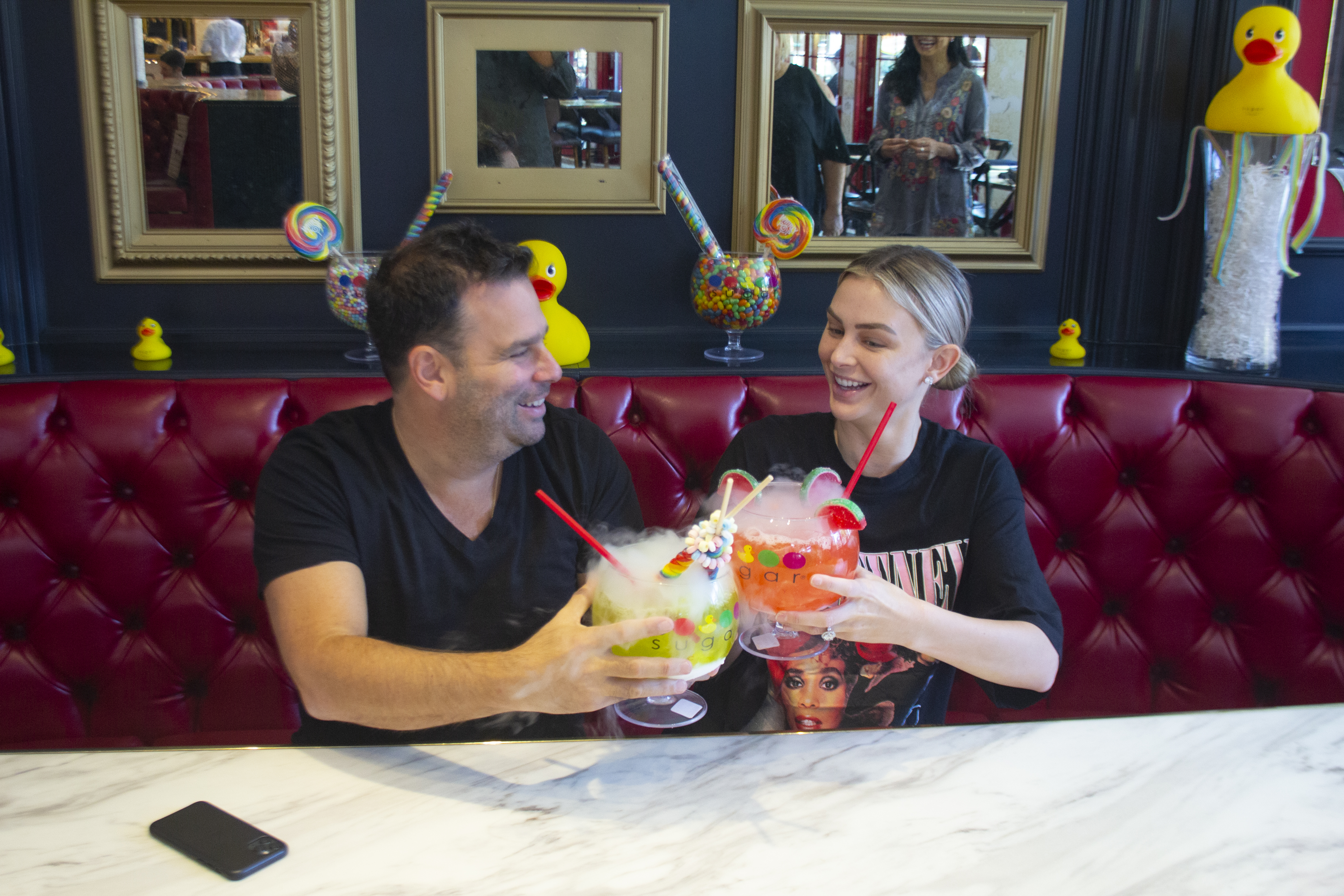 Lala Kent and fiance Randall Emmett enjoying deserts at The Sugar Factory in Las Vegas