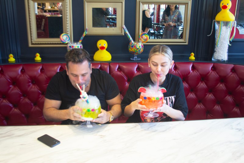 Lala Kent and fiance Randall Emmett enjoying deserts at The Sugar Factory in Las Vegas
