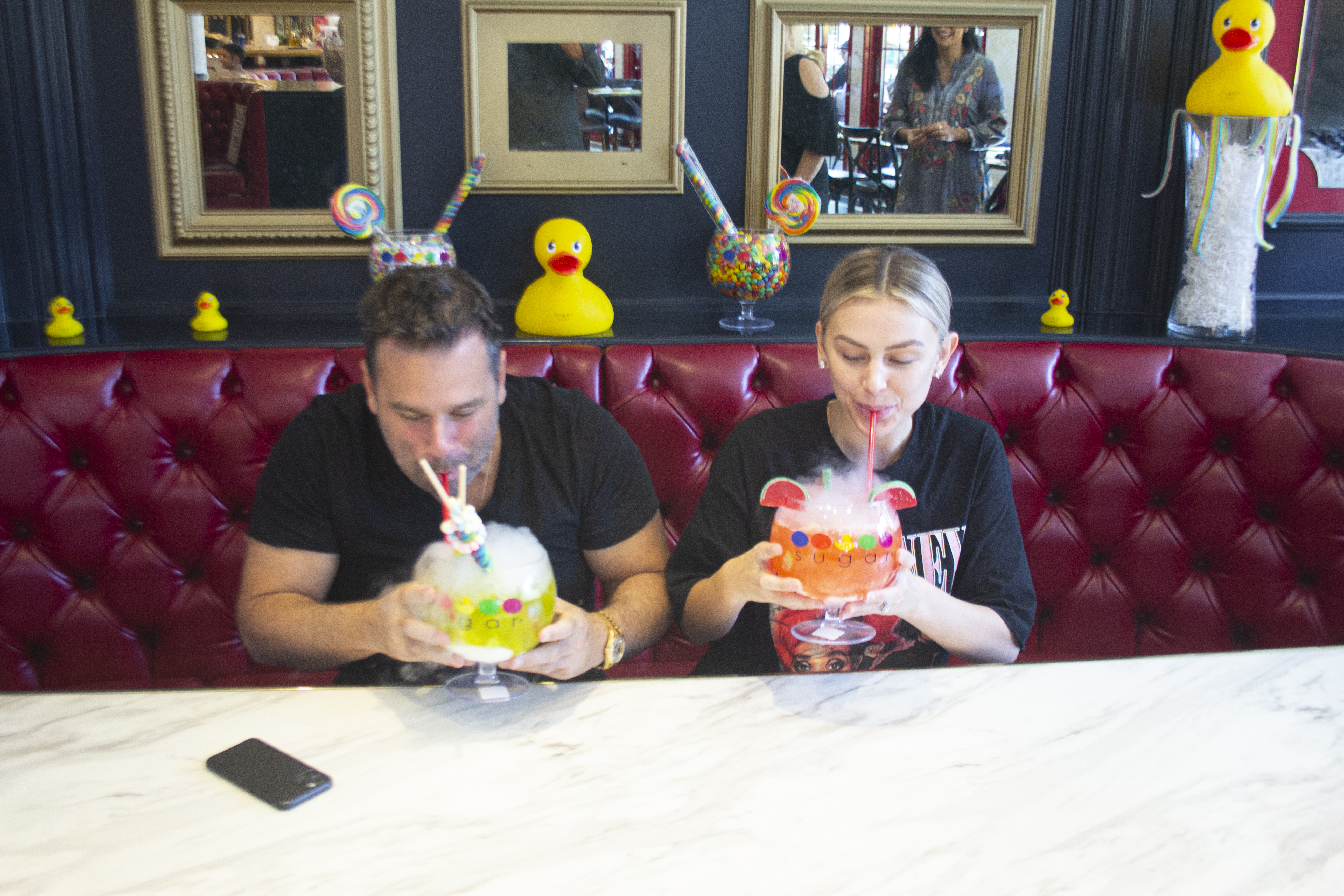Lala Kent and fiance Randall Emmett enjoying deserts at The Sugar Factory in Las Vegas