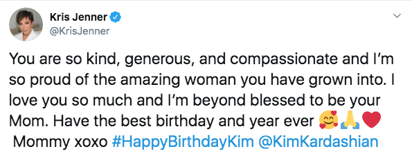 Kris Jenner Wishes Kim Kardashian Happy Birthday