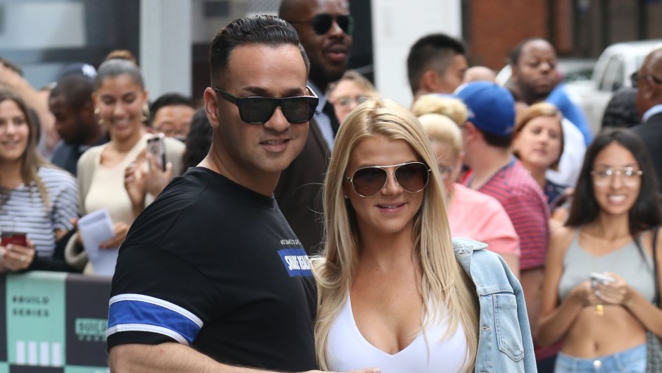 Lauren Sorrentino Wearing a White Tank Top With Pants With Mike The Situation Sorrentino
