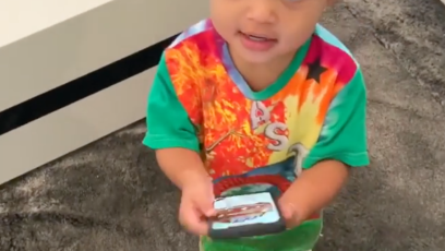 Stormi Webster Wears a Tie-Dye T-Shirt While Listening to Kylie Jenner's Rise and Shine