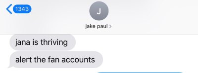 A text message from Jake Paul 
