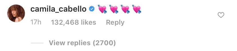 Camila Cabello Instagram Comment to Shawn Mendes