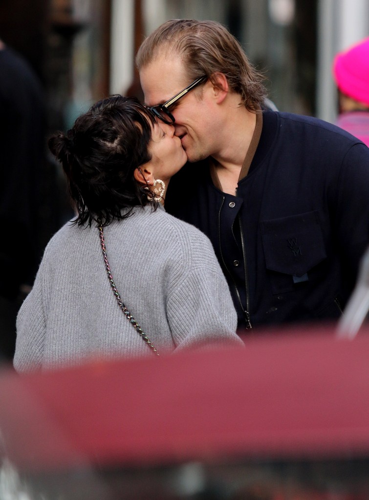 David Harbour and Lily Allen Kissing