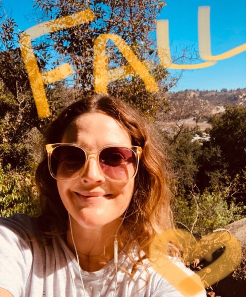 Drew Barrymore Fall Selfie