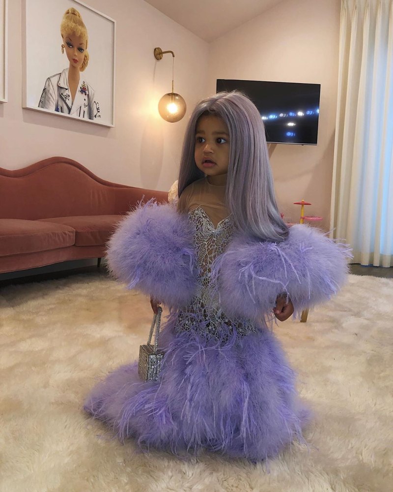 Stormi Webster Wearing Kylie Jenner Purple Versace Met Gala Dress
