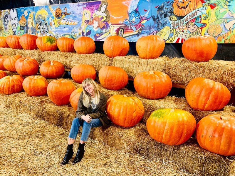 Miley Cyrus at a pumpkin patch
