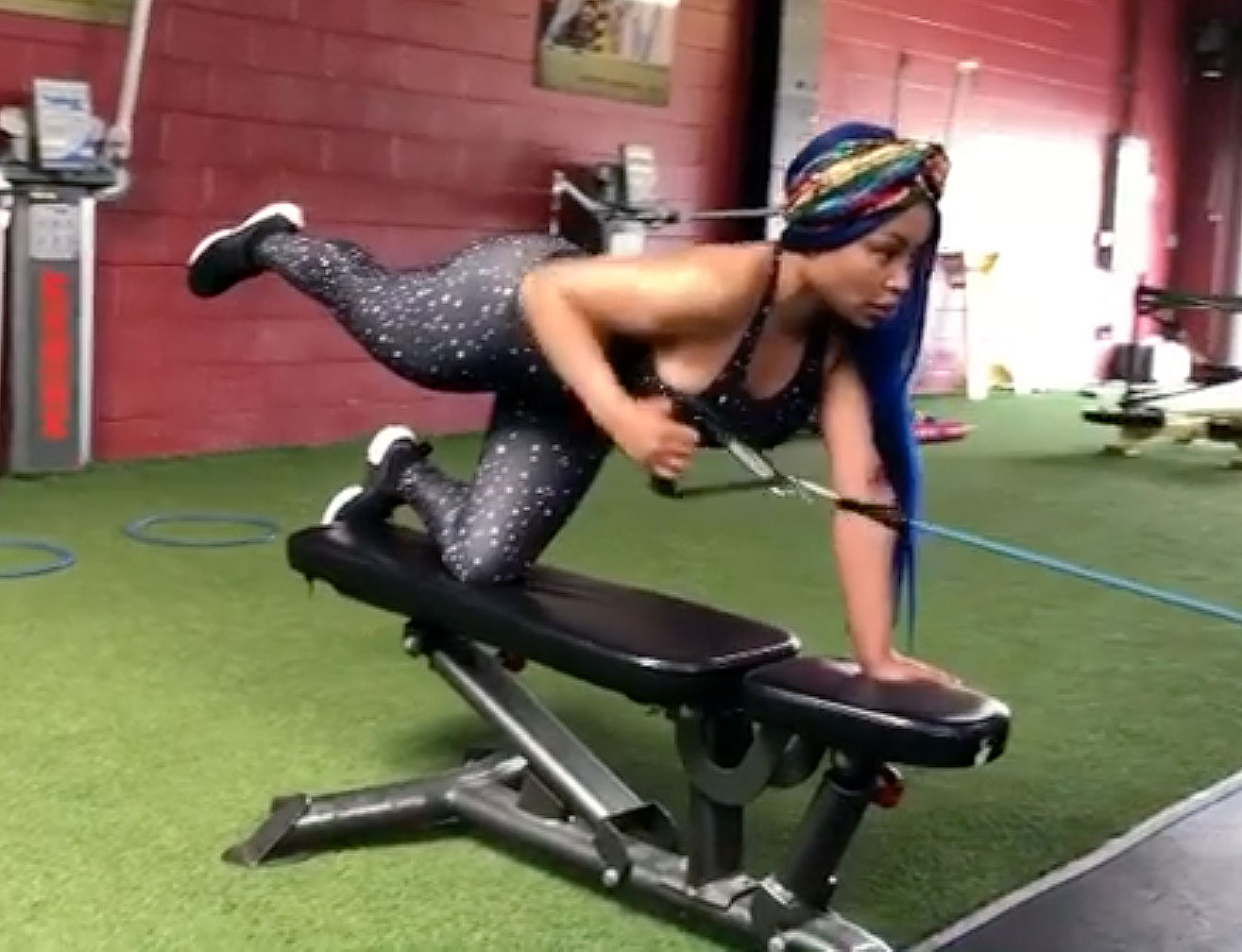 Screen Grab of Blac Chyna Working out at the Gyn