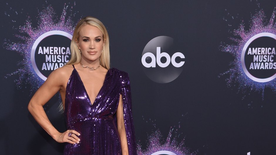 Carrie Underwood Wearing a Purple Dress at the AMAs