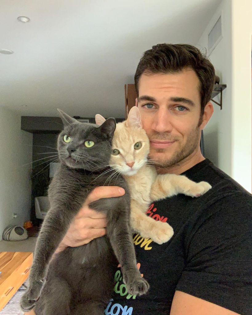 Dr. Evan Antin Posing With Some Cats