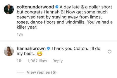 colton Underwood Teases Hannah Brown's Relationship with Peter Weber