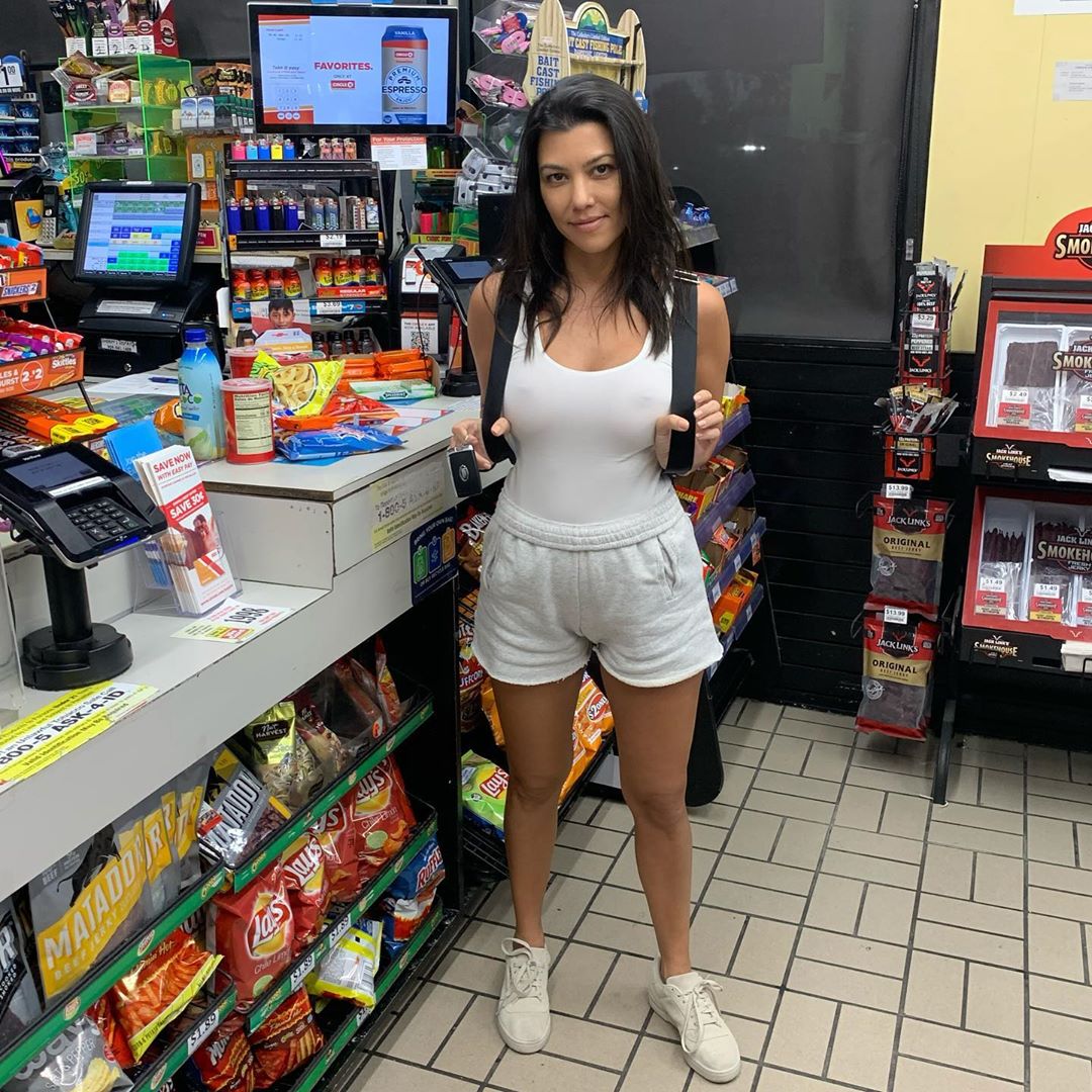 Kourtney Kardashian Poses in a Convenient Store