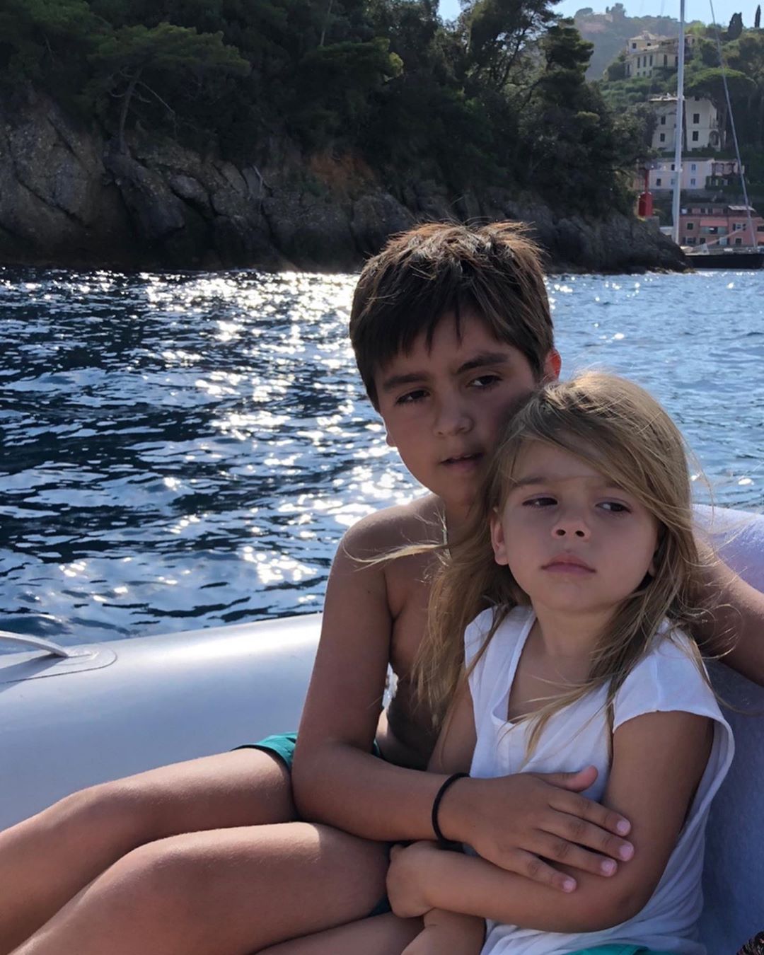 Mason Disick and Reign Disick on a Boat 
