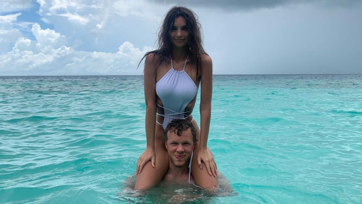 Emily Ratajkowski and Sebastian Bear-McClard in the Ocean