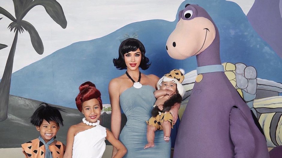 Kim Kardashian the Flinstones Family Costume Chicago West Photoshopped in Family Picture