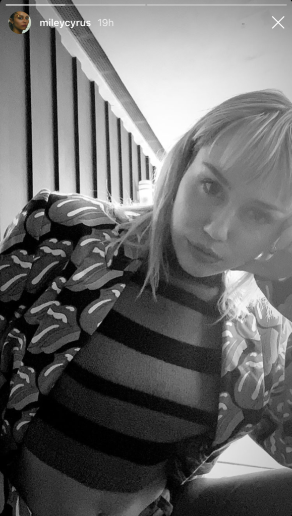 Miley Cyrus Black and White Post-Thanksgiving Selfies