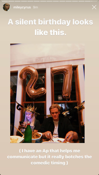 Miley Cyrus Silent Birthday With Cody Simpson and Family