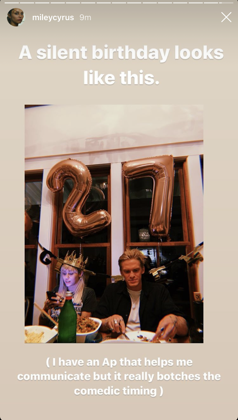 Miley Cyrus Silent Birthday With Cody Simpson and Family