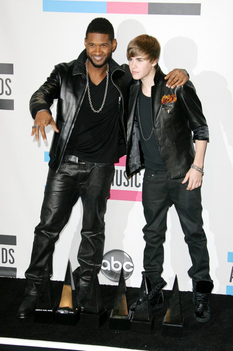 Justin Bieber and Usher 2010 American Music Awards press room, Los Angeles, America - 21 Nov 2010