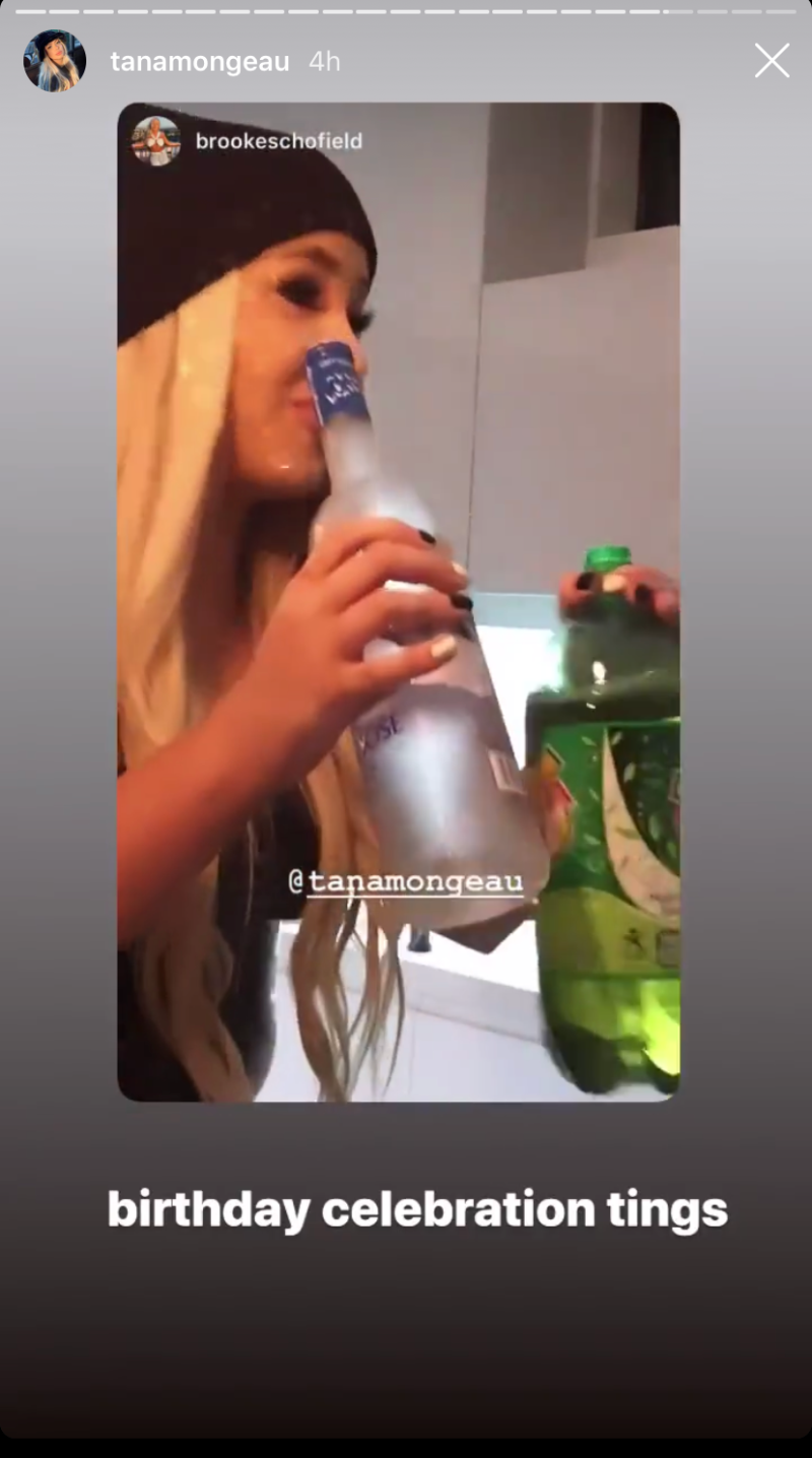 Tana Mongeau in Leather for a Friend's Birthday