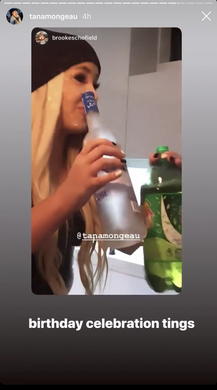 Tana Mongeau in Leather for a Friend's Birthday