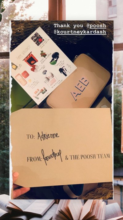 Adrienne Bailon Unboxes a Holiday Package from Kourtney Kardashian 