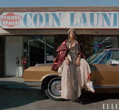 Beyonce on the cover and Inside Of Elle Magazine January 2020