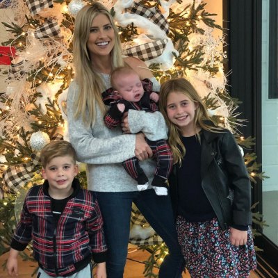 Christina Anstead and Her 3 Children Posing for a Holiday Photo 