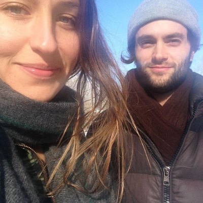 Domino Kirke and Penn Badgley Snap a Wintertime Selfie