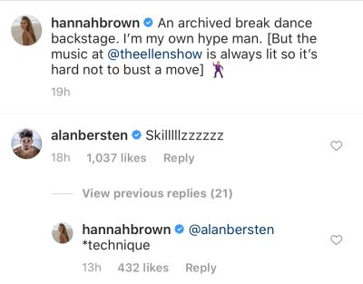 Alan Bersten Compliments Hannah Brown's Dance Moves on Ellen