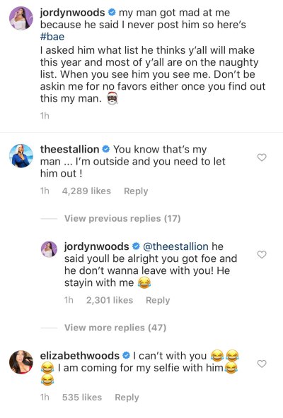 Jordyn Woods and Megan Thee Stallion Joke About Her Man Santa On Instagram