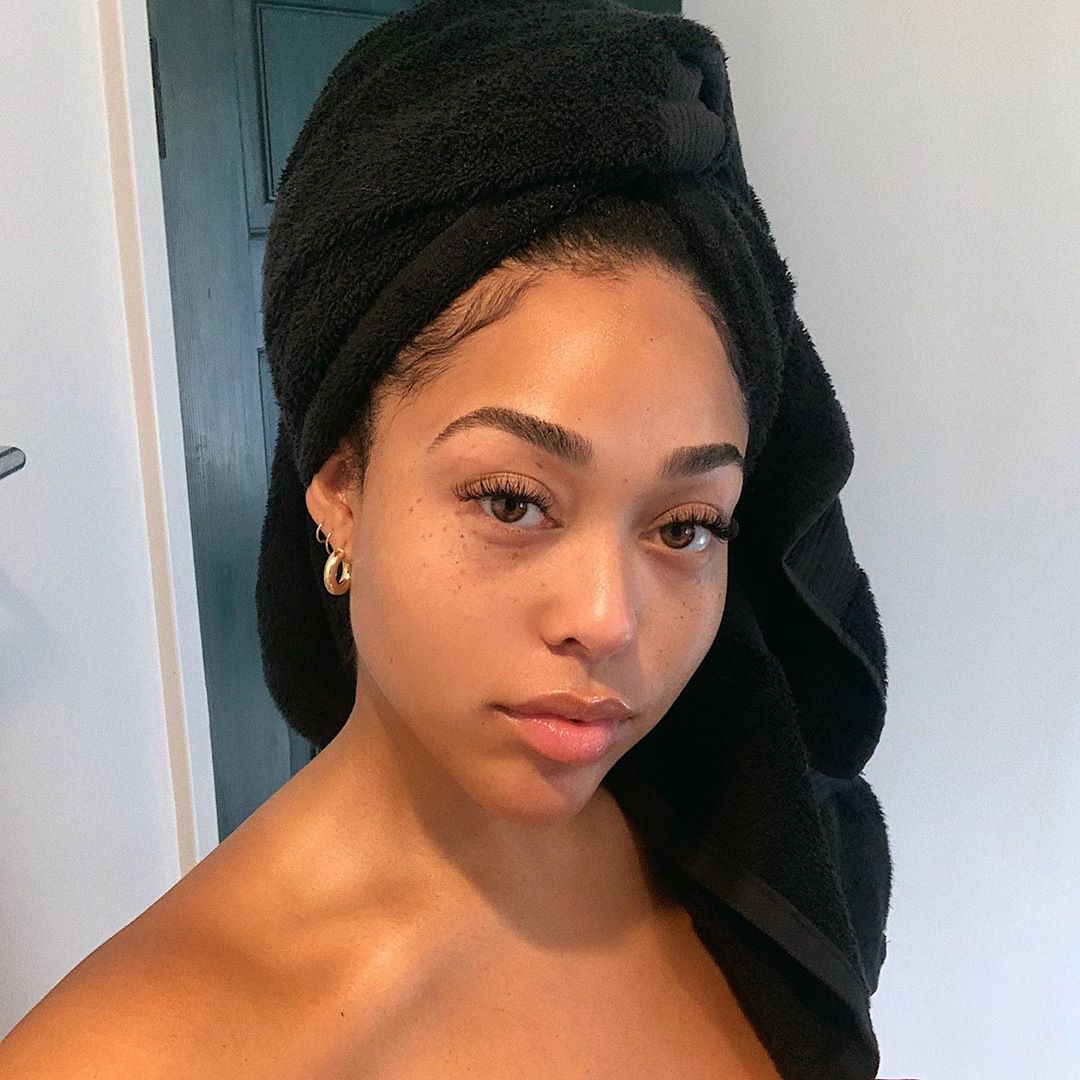 Jordyn Woods Snaps a Selfie With a Towel on Her Head