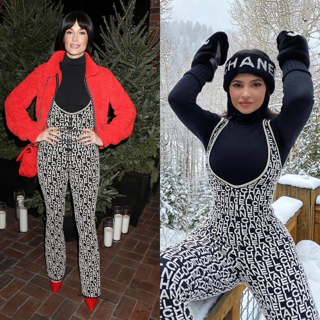 A Split Image of Kacey Musgraves and Kylie Jenner Wearing the Same Chanel Jumpsuit