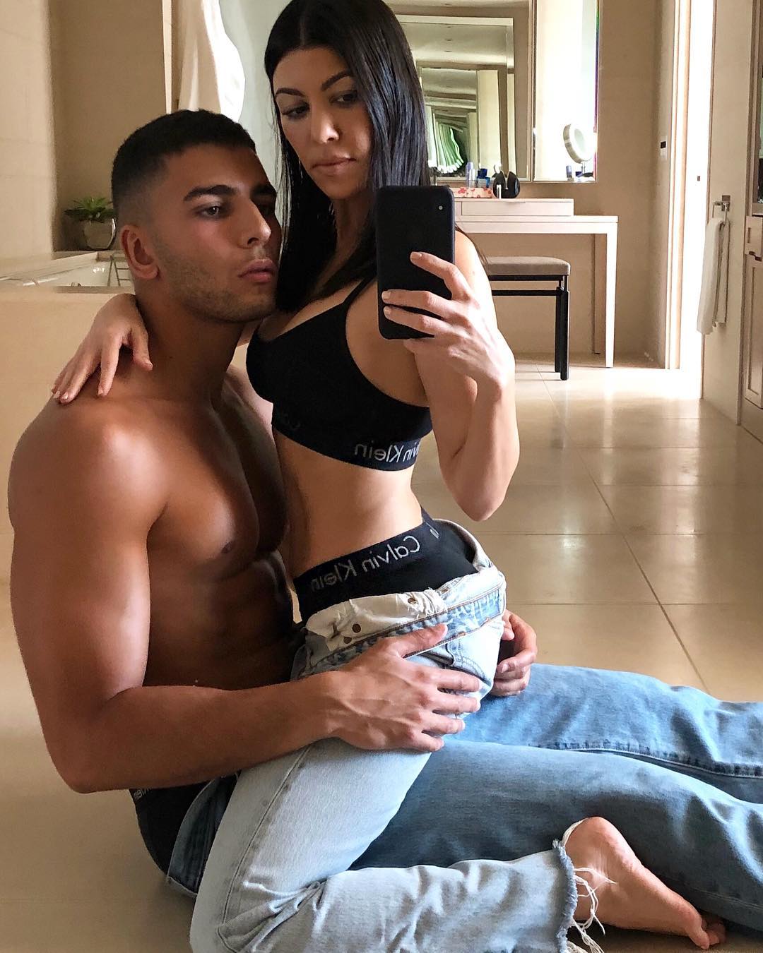 Kourtney Kardashian Wearing Underwear with Younes