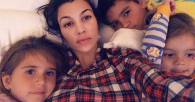 Kourtney Kardashian Snaps a Bedtime Selfie With Her 3 Kids 